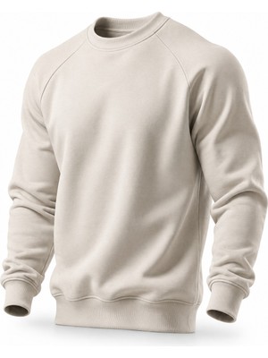Ghassy Co. Erkek Bisiklet Yaka Spor Sweatshirt Basic Günlük Rahat Pamuklu Uzun Kollu Sweat
