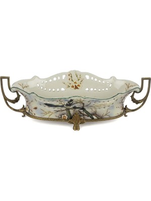 Mikasa Moor Beyaz Mavi Kuşlu Antik Dek Tabak 36X11CM