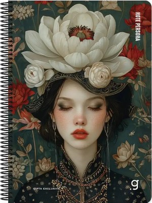 Gıpta Exclusive Note Persona Sert Kapak Yandan Spiralli Çizgili Not Defteri 80 gr 17X24 cm 100 Yaprak 7339