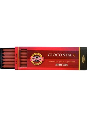 Koh-i-Noor Kohinoor Gioconda Portmin Yedek Uç Setı 6lı Kömür Fuzen Çubuk 5,6mm N4373 Russet Sepıa
