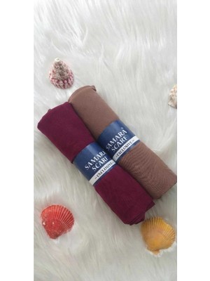 Samara Scarf 2 Adet Luxury Penye Şal - Kadın Tesettür Jersey Hijab Lycra Shawl