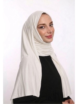 Samara Scarf Luxury Penye Şal - Kadın Tesettür Jersey Hijab Lycra Shawl Ekru