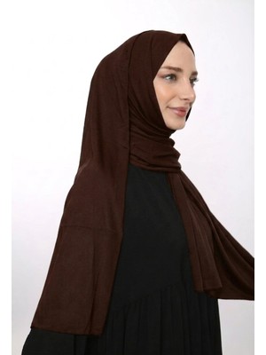 Samara Scarf Luxury Penye Şal - Kadın Tesettür Jersey Hijab Lycra Shawl - Aci Kahverngi