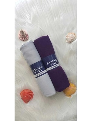 Samara Scarf 2 Adet Luxury Penye Şal - Kadın Tesettür Jersey Hijab Lycra Shawl