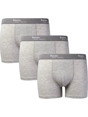 Kom Erkek Düz Renk Ekonomik 3'lü Paket Klasik Tıght Boxer