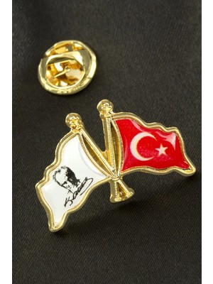 Zero Land Dpmix-Hb Ay Yıldız Atatürk Imzalı Yaka Rozet Sarı