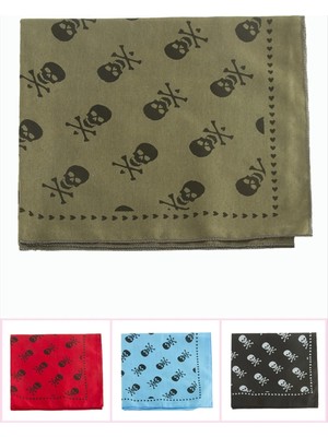 Zero Land Dpmix-Hb Kuru Kafa Desenli Keten Bandana 50X50 Ebruli