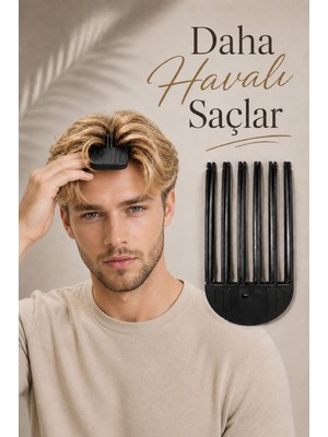 Invictus Design Kadın ve Erkek 6 Dişli Siyah Kabarık Saç Kaldırma Kök Volüm Isısız Şekillendirici Tarak Perçem Hacim Verici Kore Klips Saç Aksesuar Iz Bırakmaz 1 Adet