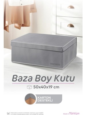 St. Morritz Kapaklı Cırt Bantlı Baza Boy Kutu Hurç 1 Adet 50X40X19