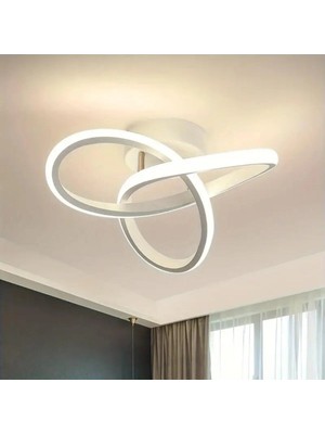 St. Morritz Elagans Power  Beyaz Plofenyer Modern Beyaz Işık Tekli Ledli Salon Mutfak Hol Avize