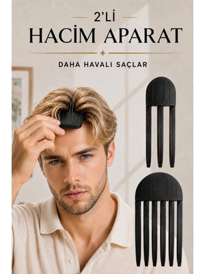 Invictus Design Unisex Erkek 2'li Siyah Kabarık Saç Kaldırma Kök Volüm Isısız Şekillendirici Tarak Perçem Hacim Verici Kore Klips Saç Aksesuar Iz Bırakmaz