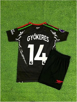Arsenal 2024-25 Yeni Sezon Viktor Gyökeres Deplasman Çocuk Forması (Black)