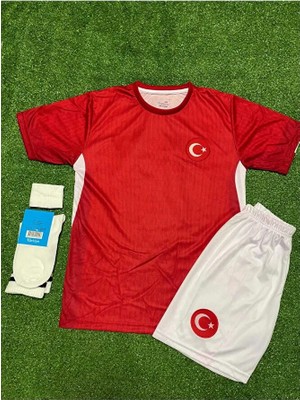 Türkiye Euro 2024 Isimsiz Çocuk Forması 4'lü Set (Red)