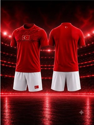 Türkiye Fifa 2026 Dünya Kupası Isimsiz Çocuk Forması 2'li Set (Red)