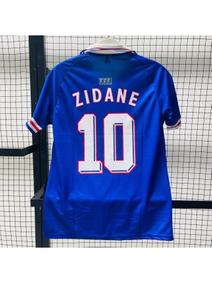Fransa Millî Takımı Zidane 10 Retro Futbol Forması Mavi