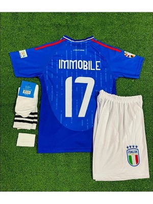 Italya Özel Deplasman Ciro Immobile Çocuk Forması 4'lü Set