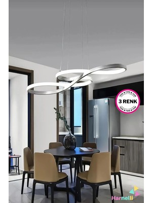 St. Morritz 3 Renk Yanabilen Yemek Masası Üstü Modern Ledli Avize