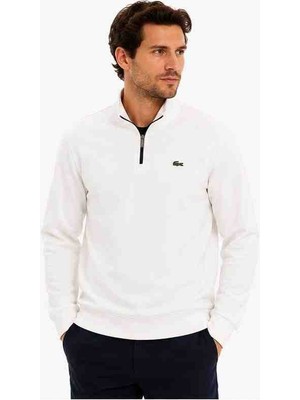 Lacoste Fermuar Yaka Ekru Regular Fit Uzun Kol