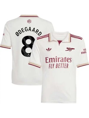 Arsenal 2025/26 Yeni Sezon Martin Ødegaard Deplasman Forması (Beyaz)