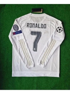 C. Ronaldo Real Madrid 2016 Milano Finali Şampiyonlar Ligi Beyaz Uzun Kollu Taraftar Forması