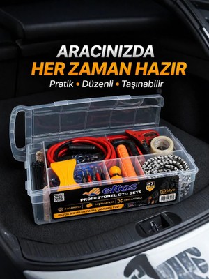 TeknoKapsül Çok Amaçlı 27 Parça Araç Acil Durum Ekipman Seti Düzenli Taşıma Kutulu -