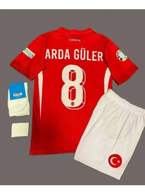 Arda Güler Türkiye Milli Takım Euro 2024 Kırmızı Çocuk Forması 4'lü Set