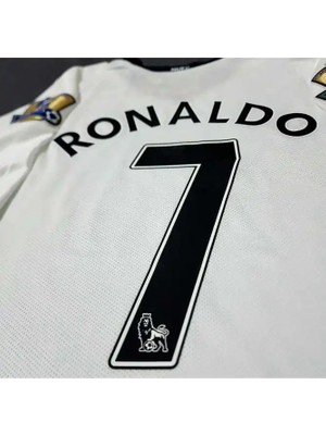 Manchesterr/unitedd 2008 Moskova Şampiyonlar Ligi Finali Cristiano Ronaldo Forması (Beyaz)