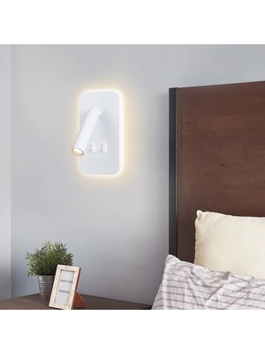 St. Morritz 13 W LED Tuvalu Yatak Başı Aplik - Gün Işığı (3000K) - Beyaz - CT-5253B