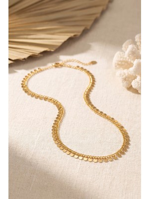 Inure Jewelry Gold Renk Pul Model 60 cm Kadın Kolye