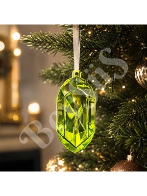 Beysüs Yılbaşı Çam Ağacı Süsü Kristal Elmas Kesim Yeşil