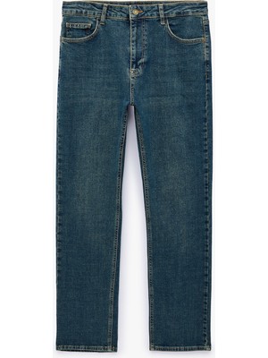 Koton Normal Bel Cepli Pamuklu Straight Jean Pantolon - Mark Jean