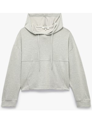 Koton Modal Kumaş Uzun Kollu Kanguru Cepli Kapüşonlu Oversize Sweatshirt