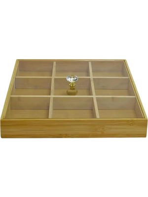St. Morritz Akrilik Kapaklı Bambu 9 Bölmeli Organizer 34969-10