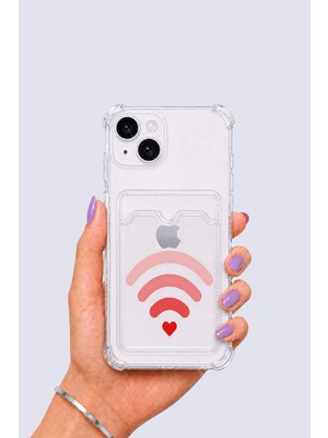 TKÇ iPhone 13 Kartlıklı Aşk Sinyali Desenli Kılıf