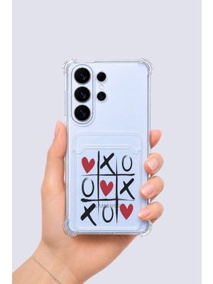 TKÇ Samsung Galaxy S26 Ultra Kartlıklı Xoxo Desenli Kılıf