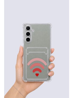 TKÇ Samsung Galaxy A54 Kartlıklı Aşk Sinyali Desenli Kılıf