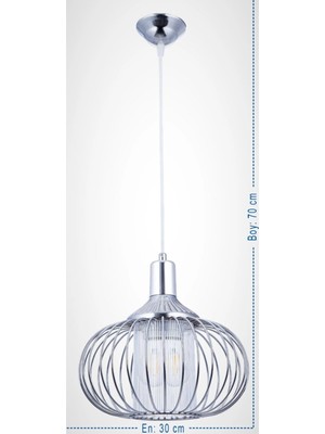 St. Morritz Lilyum Optik Camlı Avize (Krom)
