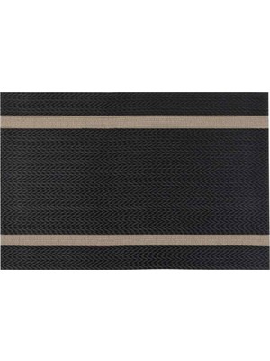 Epinox Amerikan Servis Pvc 35X45 cm - Siyah Balıksırtı Bej Şeritli