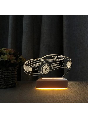 St. Morritz Astonmartin Spor Araba Tasarımlı 3D Gece Lambası