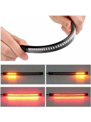 St. Morritz Motorsiklet Sinyal Stop Plaka Fren Lambası Esnek Şerit LED