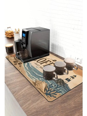 Valerine Life Barista Kahve Barı Matı 40X90CM Espresso Makinesi Çaycı Altlığı Fener Kahvesi