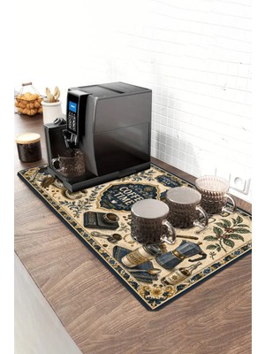 Valerine Life Barista Kahve Barı Matı 40X90CM Espresso Makinesi Çaycı Altlığı Kahve Saati