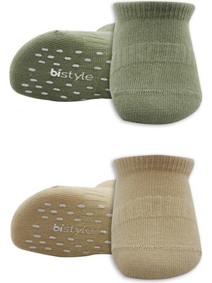 NW NessiWorld 2'li Sneakers Kaymaz Colours Penye Çorap 20104 Nil Bej