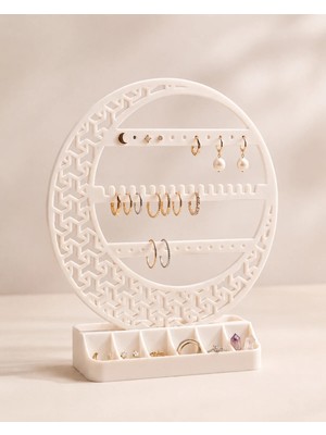 Lunera Accessories Hilal Takı Düzenleyicisi 3D Baskı Küpe Kolye Yüzük Takı Standı Masaüstü Organizer