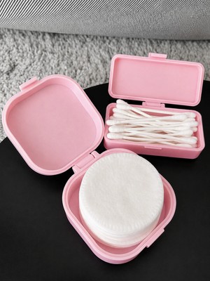 Lunera Accessories Kulak Çubuğu ve Pamuk Seyahat Kabı – 3D Baskı Taşınabilir Hijyenik Organizer