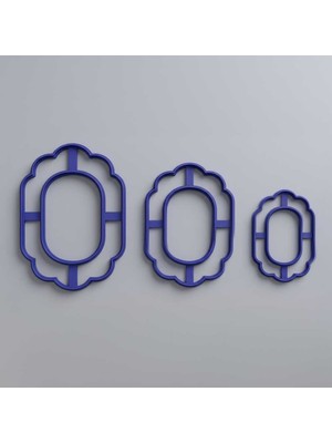 Craftelle Çiçek / Dalga Kenarlı Oval Çerçeve Seramik Kesici Kalıp – Ayna, Fotoğraflık ve Polimer Kil Kalıbı - Krem - 8X12 cm