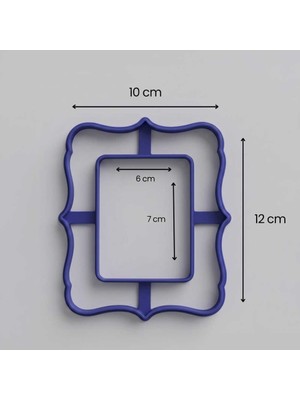Craftelle Kıvrımlı Tabela Formu Fotoğraf & Ayna Çerçevesi Seramik Kesici Kalıp – Polimer Kil ve Çini Hamur Kalıbı - Krem - 10X12 cm