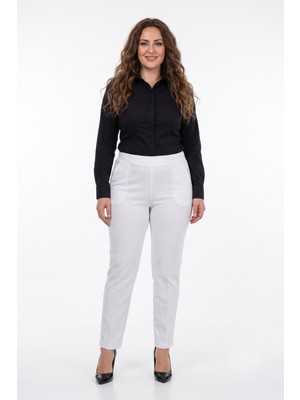 Kadın Kumaş Pantolon Kemer Lastikli BGL-ST04320