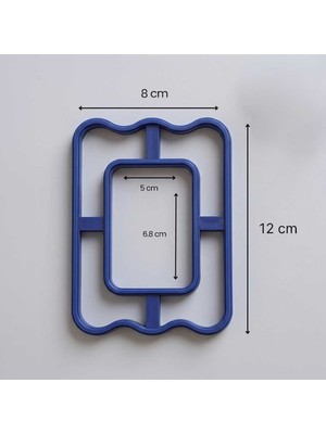 Craftelle Üst-Alt Kıvrımlı Dikdörtgen Fotoğraf & Ayna Çerçevesi Seramik Kesici Kalıp – Polimer Kil Hamur Kalıbı - Krem - 8X12 cm