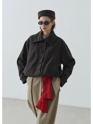 Moda Aksa 7759 Dökümlü Bomber Ceket Kahve